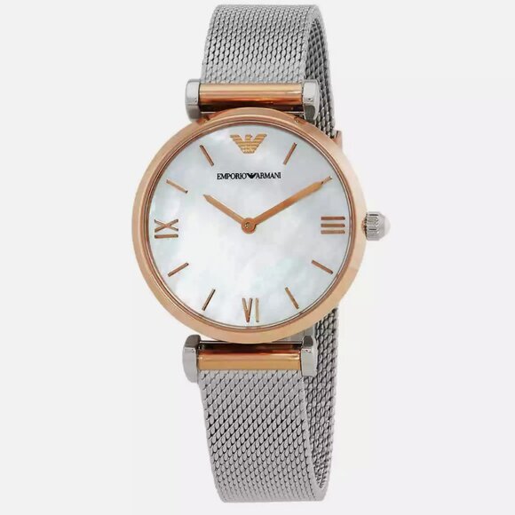 NEW Armani Exchange Retro Quartz White MOP Dial Ladies Watch